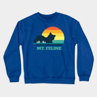 Mount Feline, Nature Trekking Feline Lover Crewneck Sweatshirt